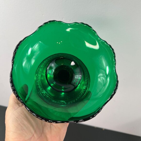 Sterling Silver & Emerald Green Glass Frank Whiting Compote Bowl Candy Dish 2074 - Picture 3 of 8